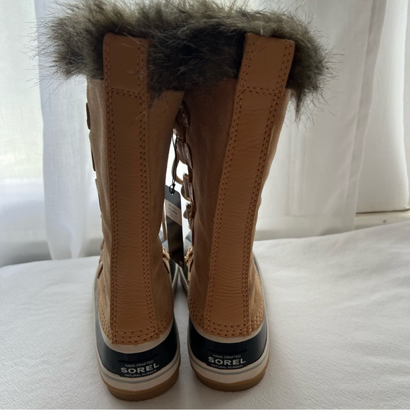 New Sorel Joan of Arctic Faux Fur Waterproof Snow Boot in Camel Brown Suede - Picture 4 of 10